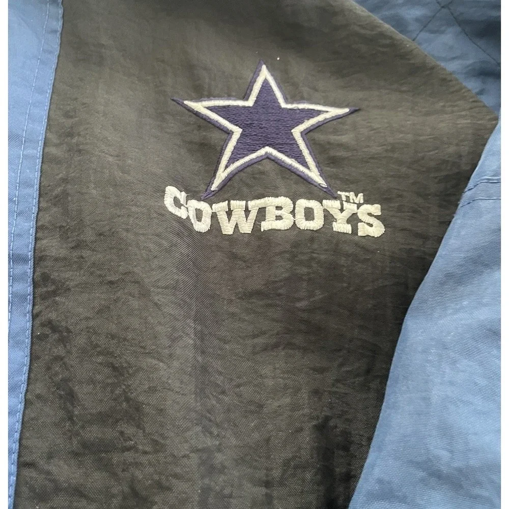 Vintage Starter Dallas Cowboys Hooded Puffer Jacket NFL Pro Line Zip Size‎ XL